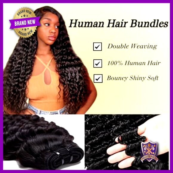 18-22 Inch Deep Wave Human Hair Bundles, 100% Virgin Brazilian, 3 Pack main image 6
